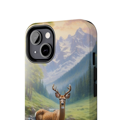 Alpine Serenity – Stag in Mountain Bliss iPhone Cases