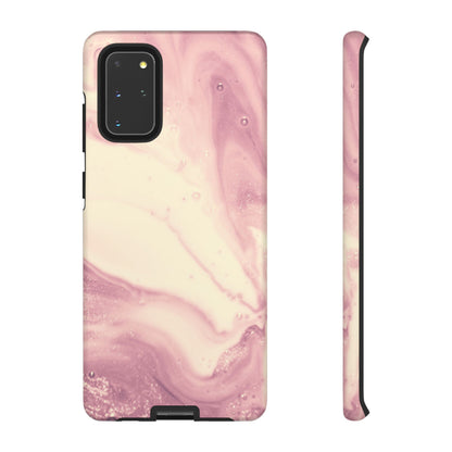 Blush Marble Glow – Samsung Galaxy Case with Rose Gold Swirl Design