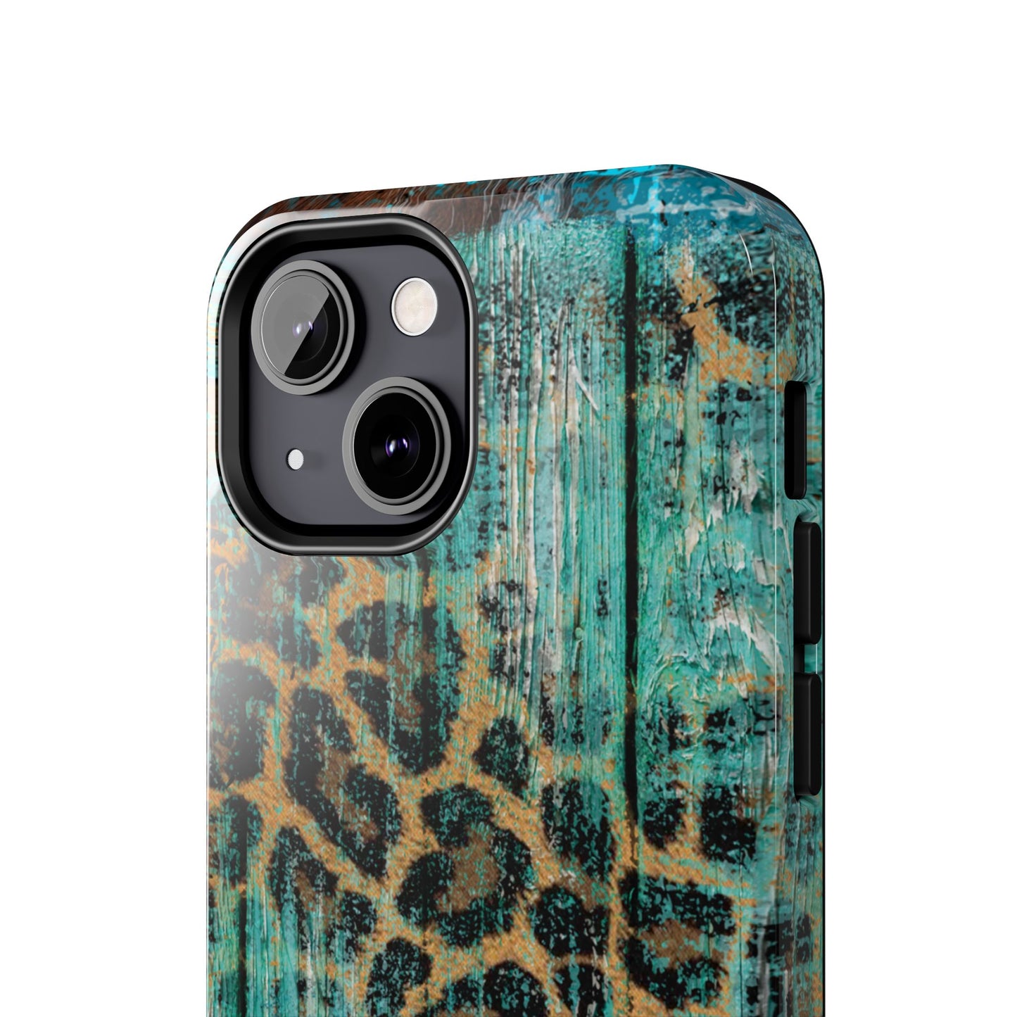 Turquoise Rustic Leopard Wood - iPhone Series Case