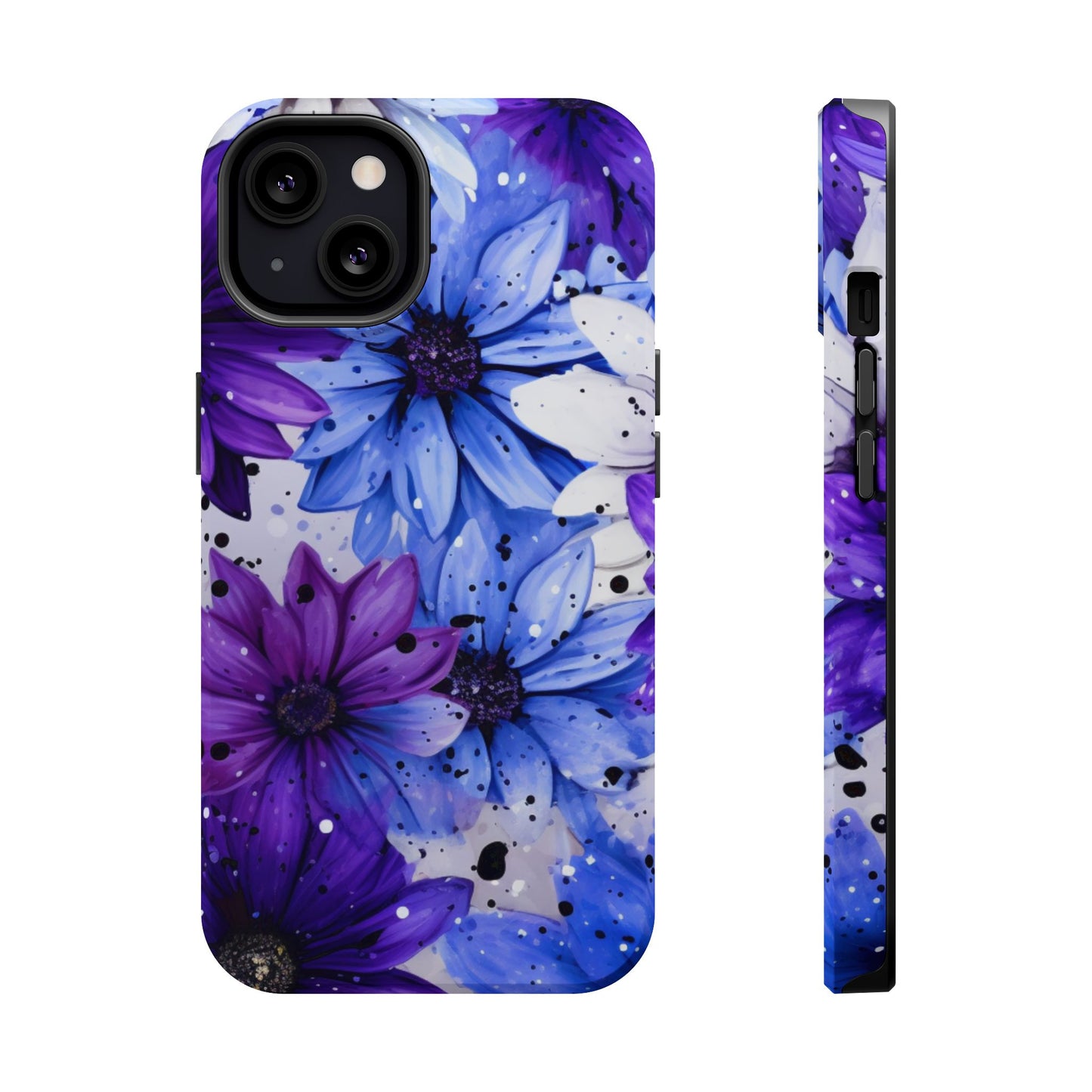 Vibrant Purple & Blue Floral Splash - MagSafe iPhone Series Case