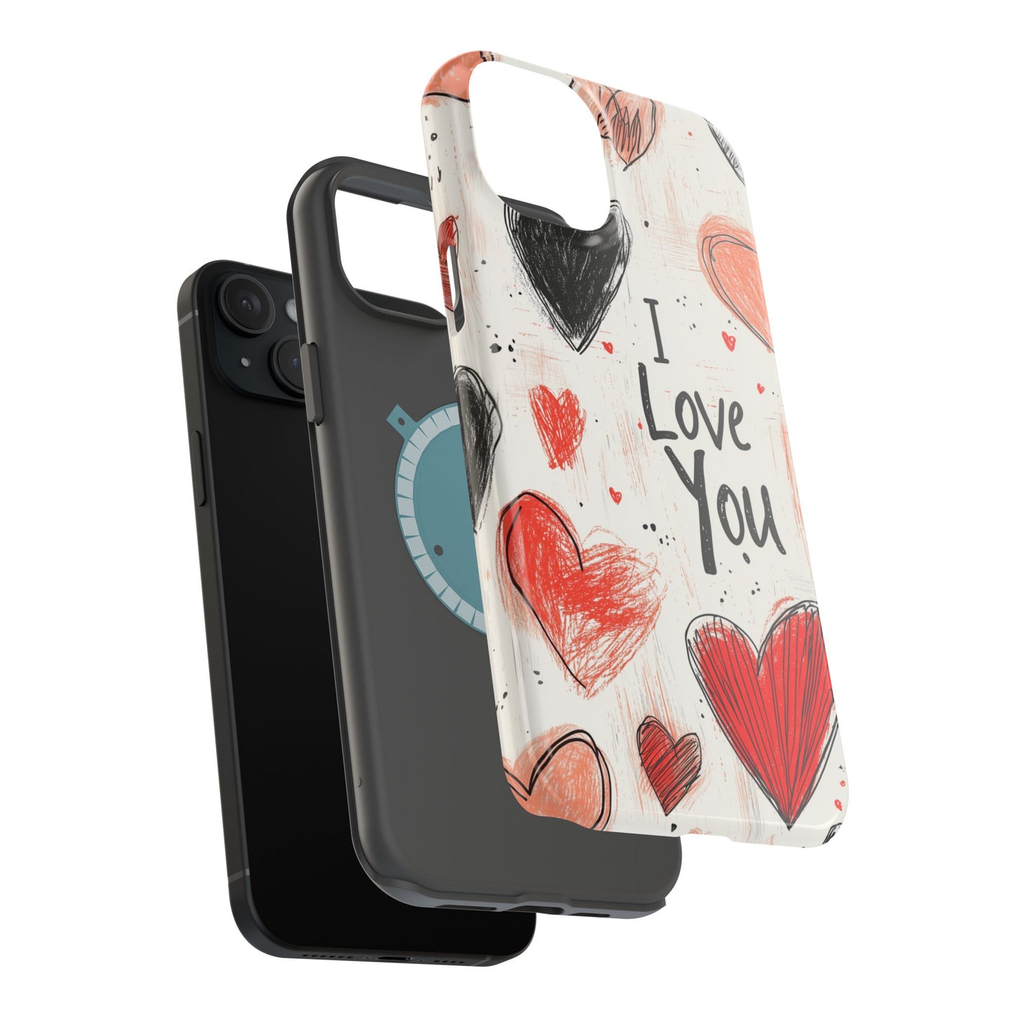 Romantic "I Love You" Heart Sketch - MagSafe Compatible Case