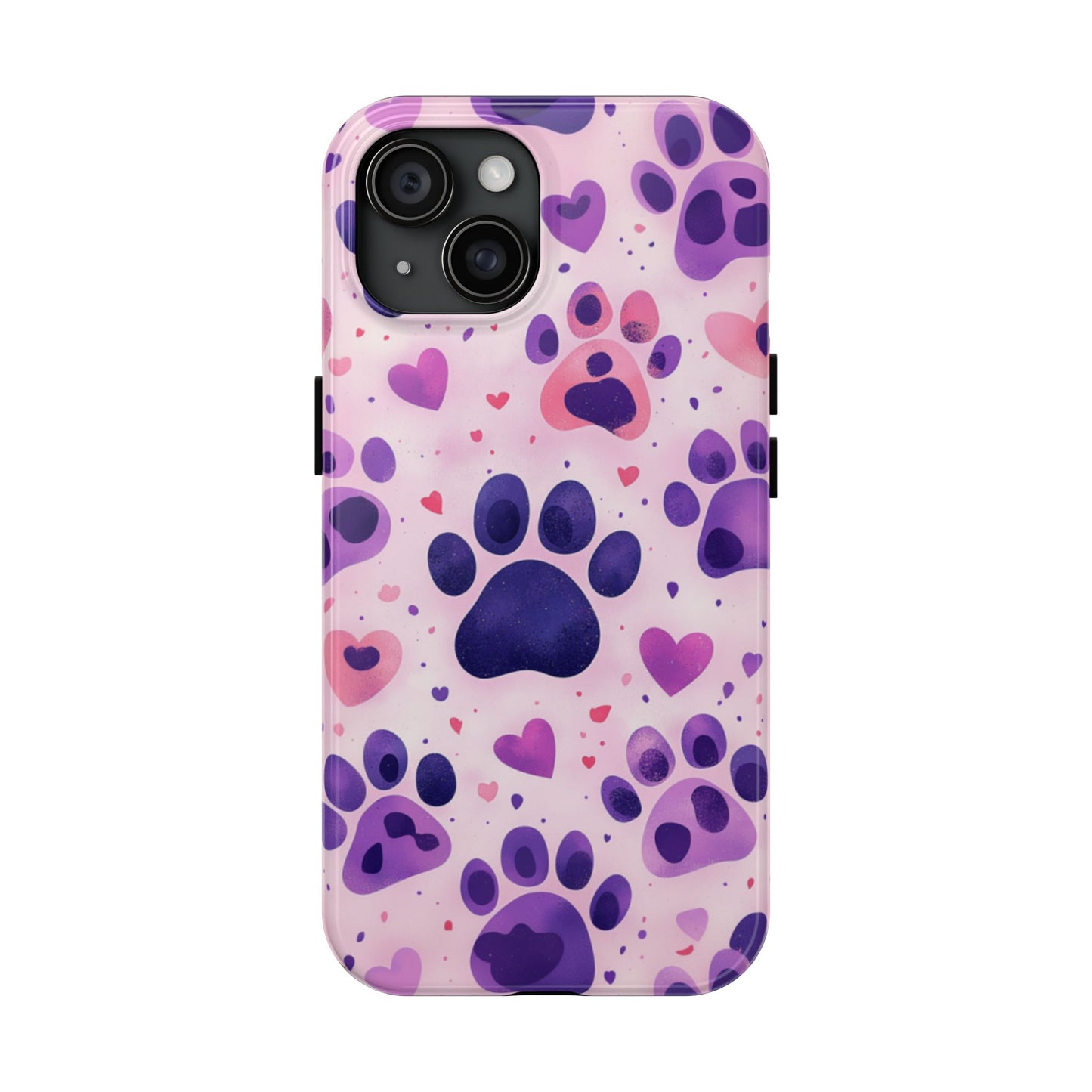 Purple Paw Print iPhone Case - Playful Pet Lover’s Protective Cover