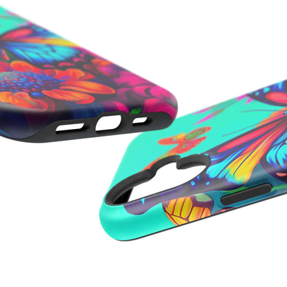 Vivid Butterfly & Floral Burst - MagSafe iPhone Case