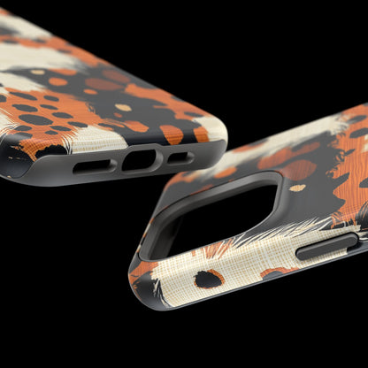 MagSafe iPhone Case: Cheetah Plaid – Brown & Black Pattern