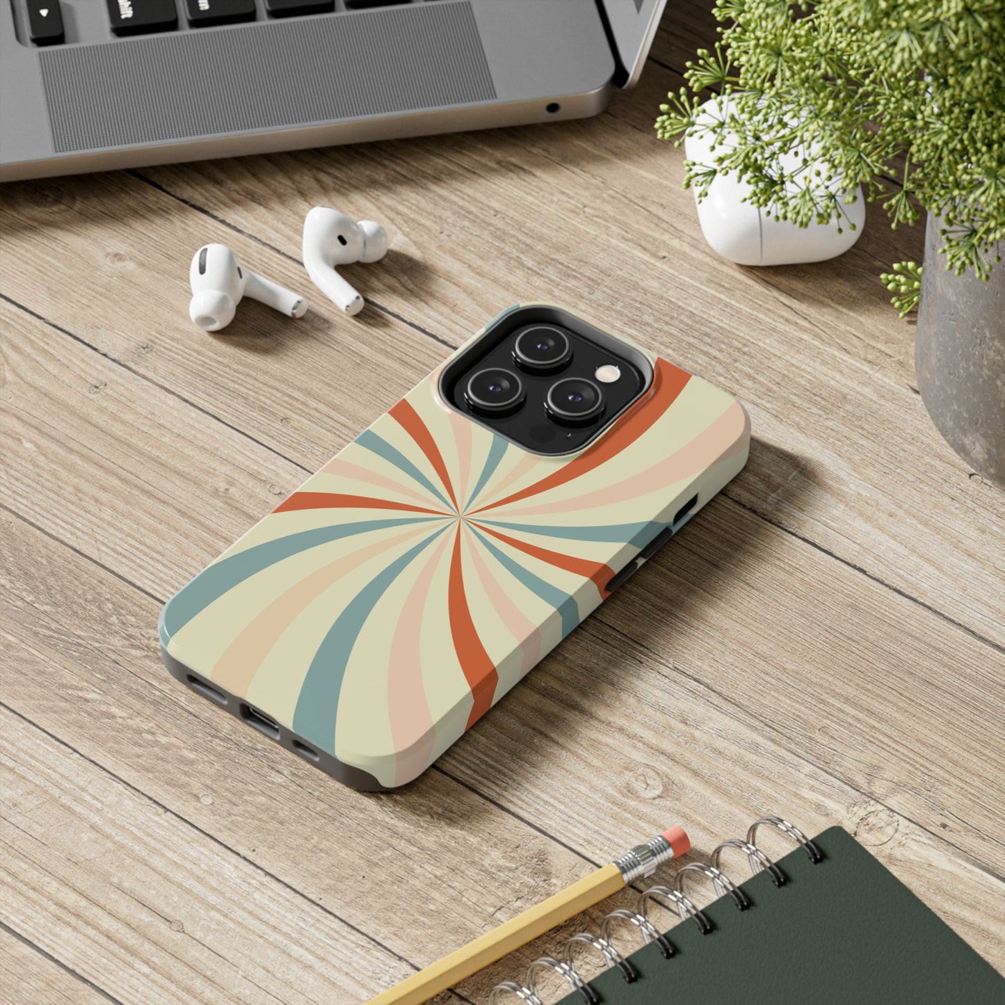 Retro Swirl iPhone Case – Durable, Vintage-Inspired Design with Dual-Layer Protection