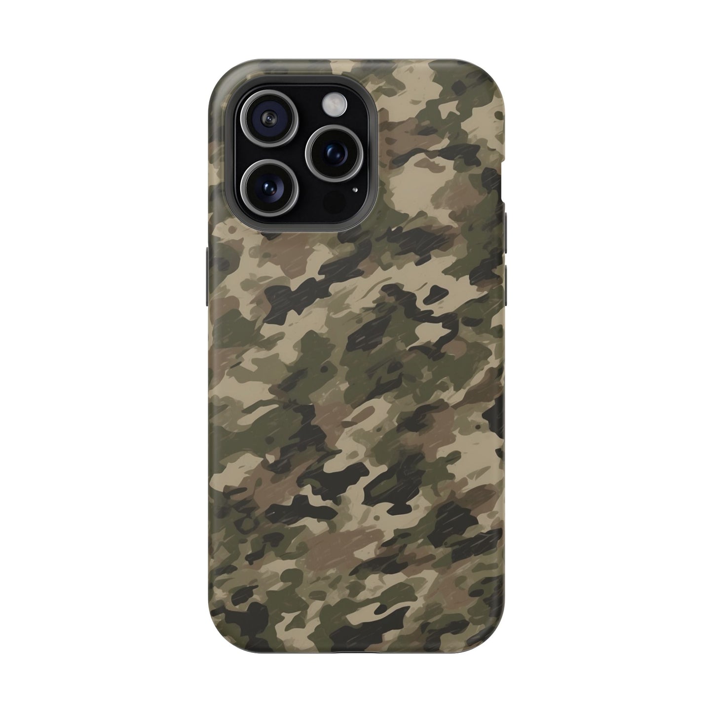 Classic Light Brown Camouflage – MagSafe iPhone Case with Rugged Elegance