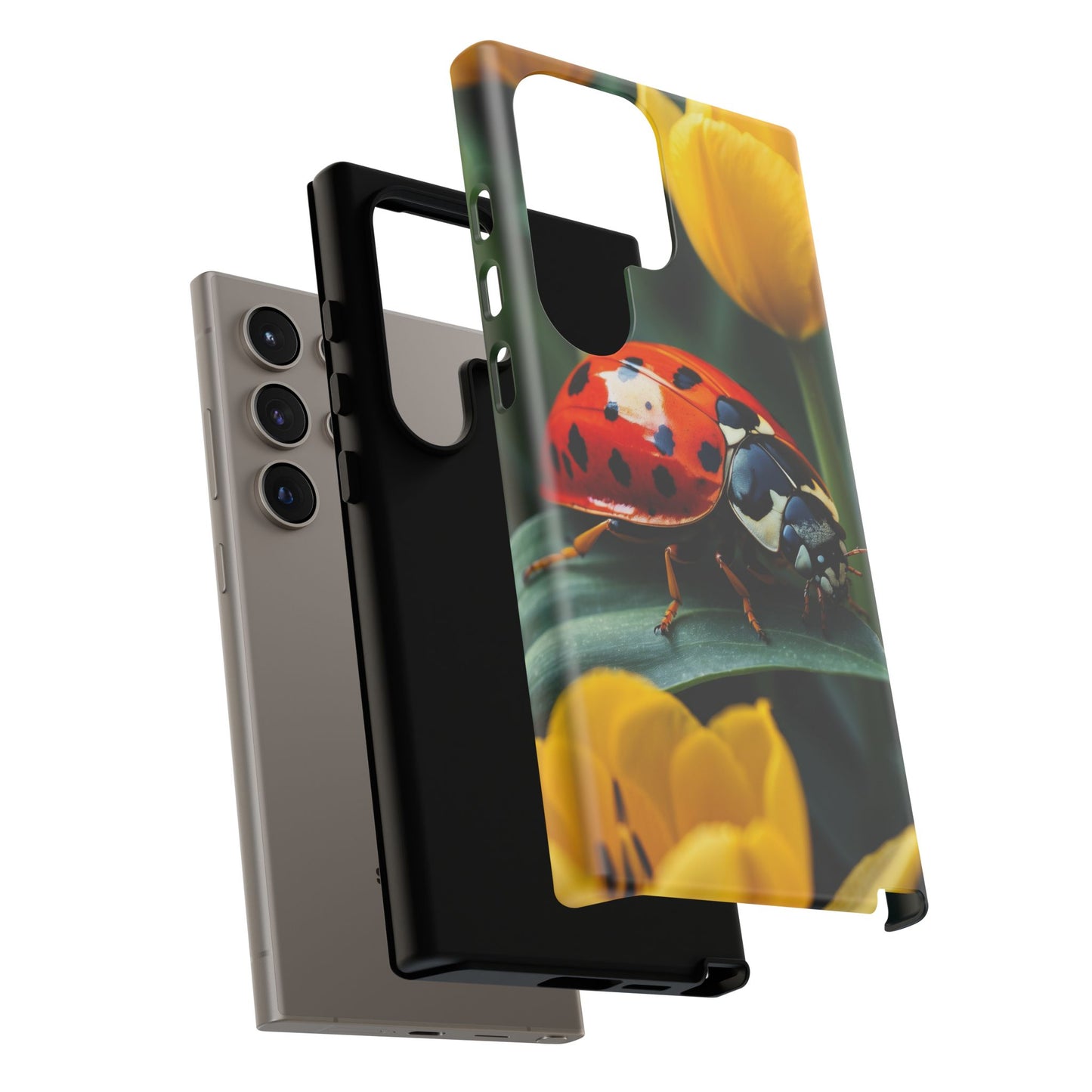 Samsung Galaxy Case: Vibrant Ladybug Amidst a Lush Yellow Flower Garden