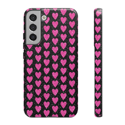 Glitter Pink Hearts Samsung Galaxy Case