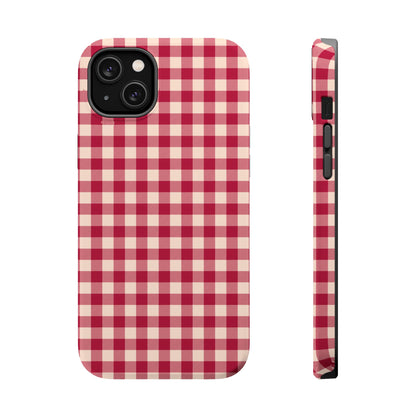 Vintage Red Gingham Check – MagSafe iPhone Case