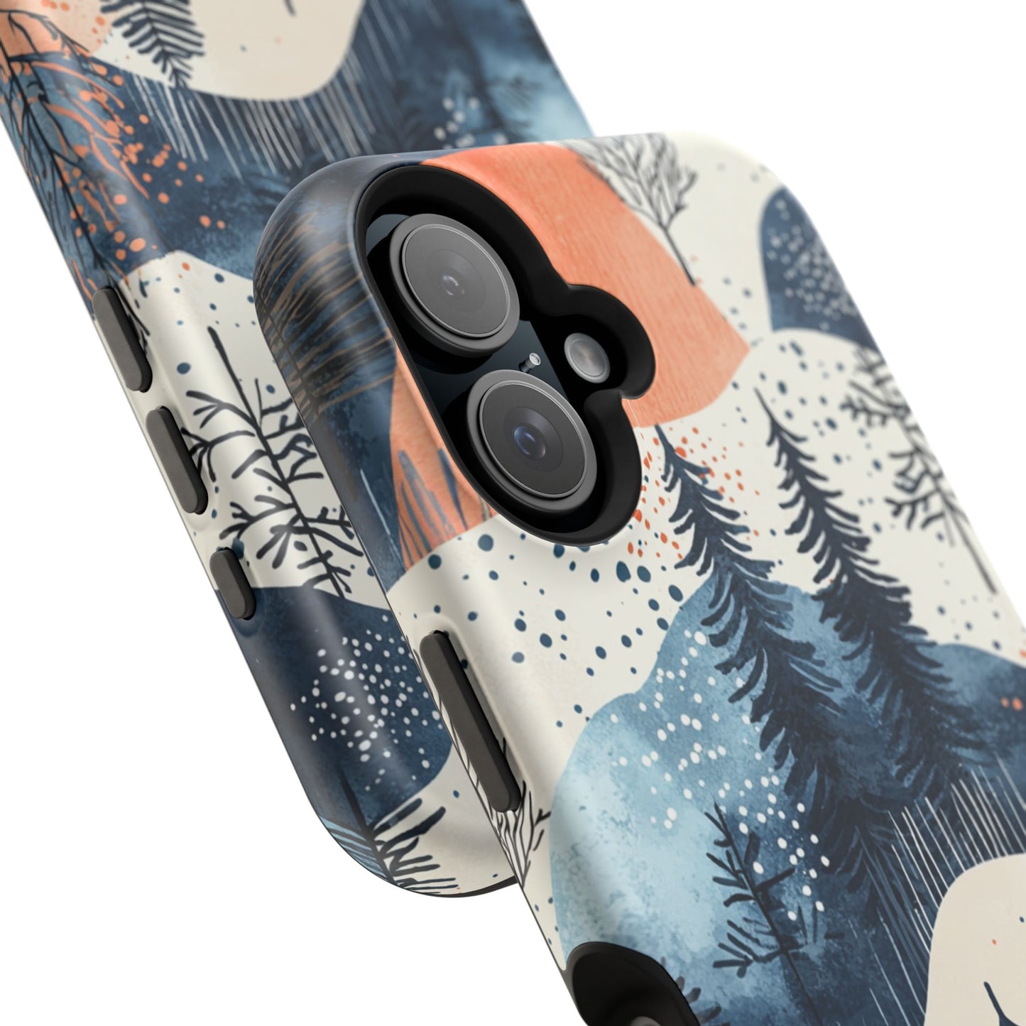 Winter Forest MagSafe iPhone Case | Watercolor Trees & Mountains