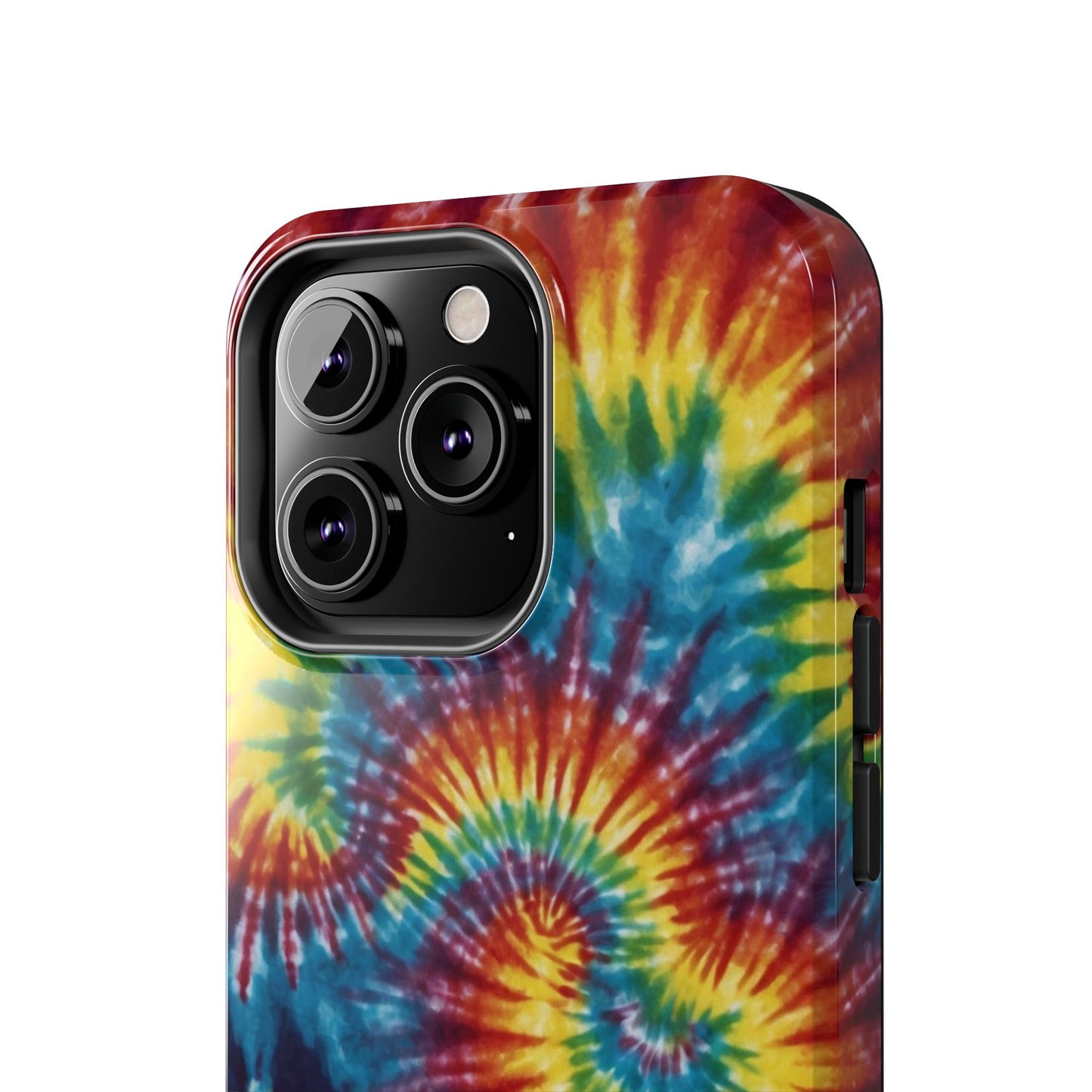 Retro Tie-Dye Swirl iPhone Case – Rainbow Spiral Design