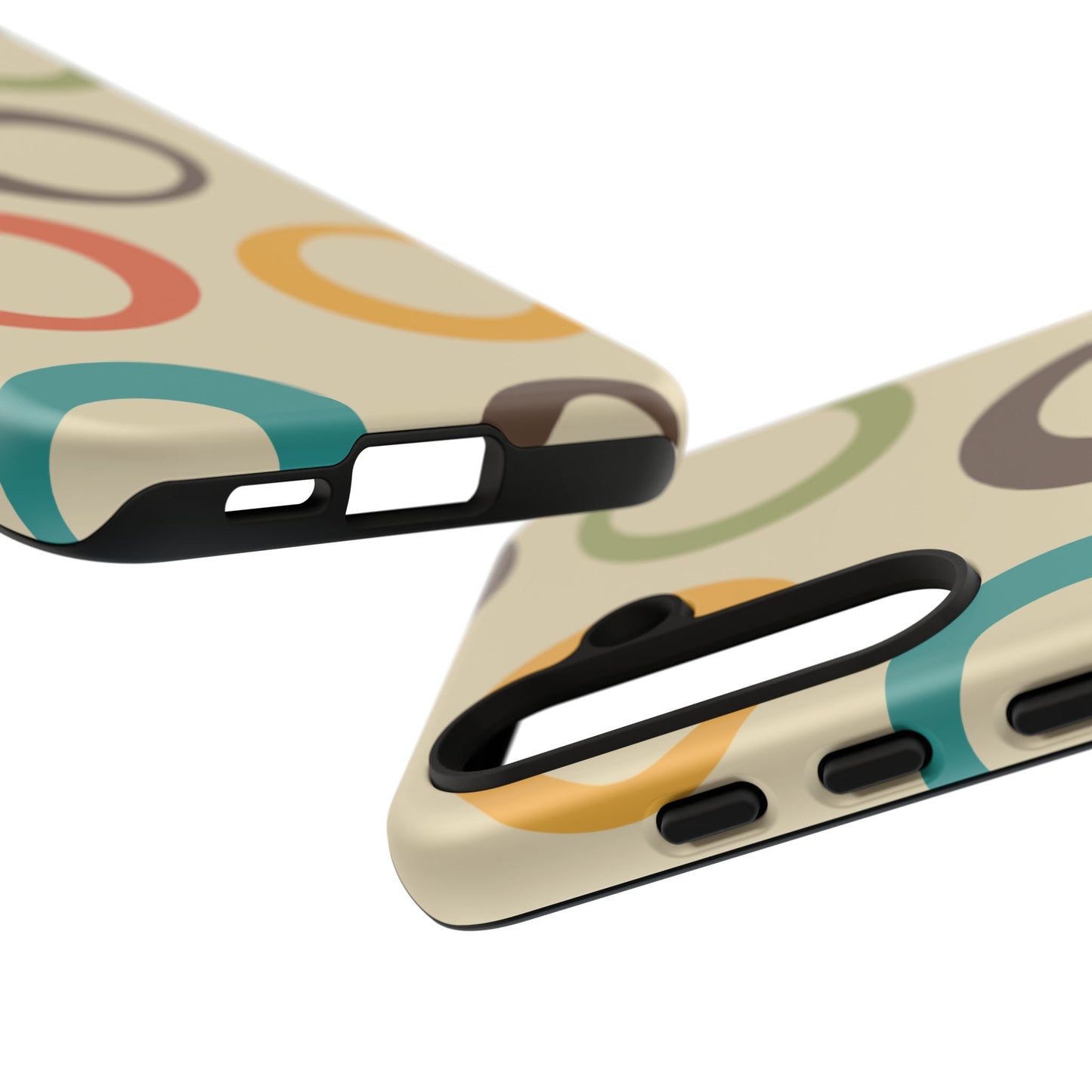 Retro Colorful Rings Samsung Galaxy Case – Shockproof, Matte Finish, Dual-Layer Protection