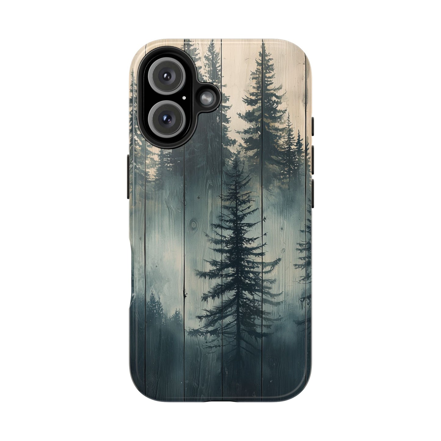 Misty Pine Forest Iphone Case - Nature-Inspired Wood Design Protective Cover