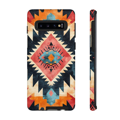 Bold Aztec Pattern Tough Samsung Galaxy Case – Vibrant Geometric Design, Dual-Layer Protection