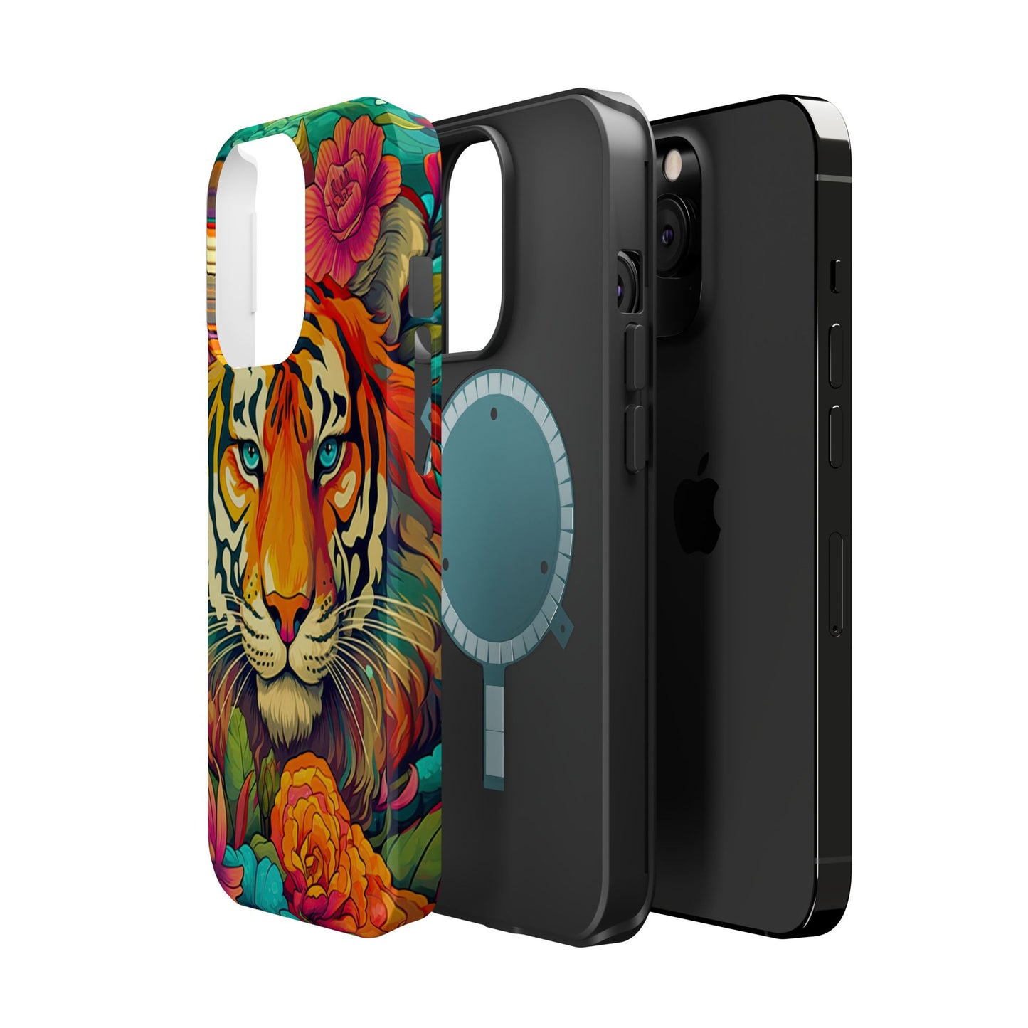 Fierce Rainbow Tiger Art - MagSafe iPhone Case