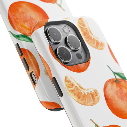 Tangerine Dreams Tough MagSafe iPhone Case – Watercolor Orange Design, Shockproof Dual Protection