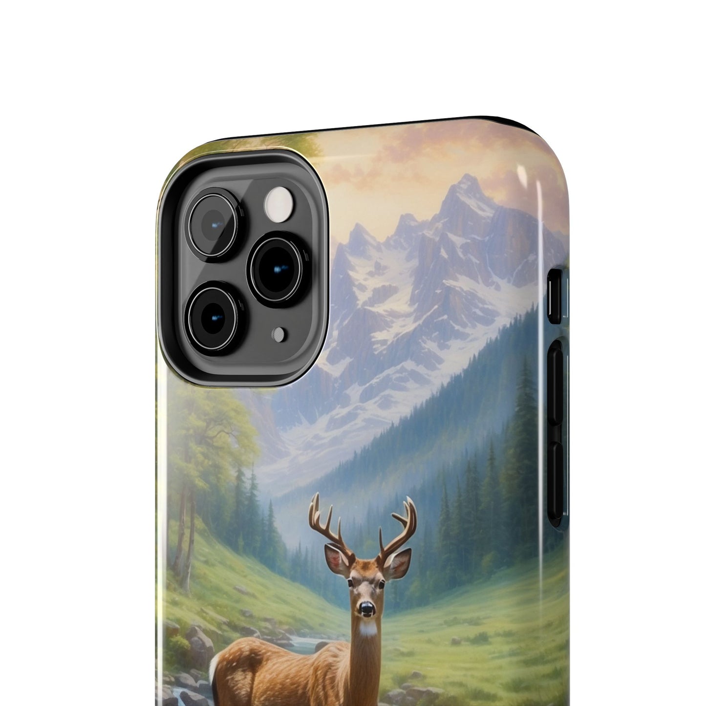 Alpine Serenity – Stag in Mountain Bliss iPhone Cases