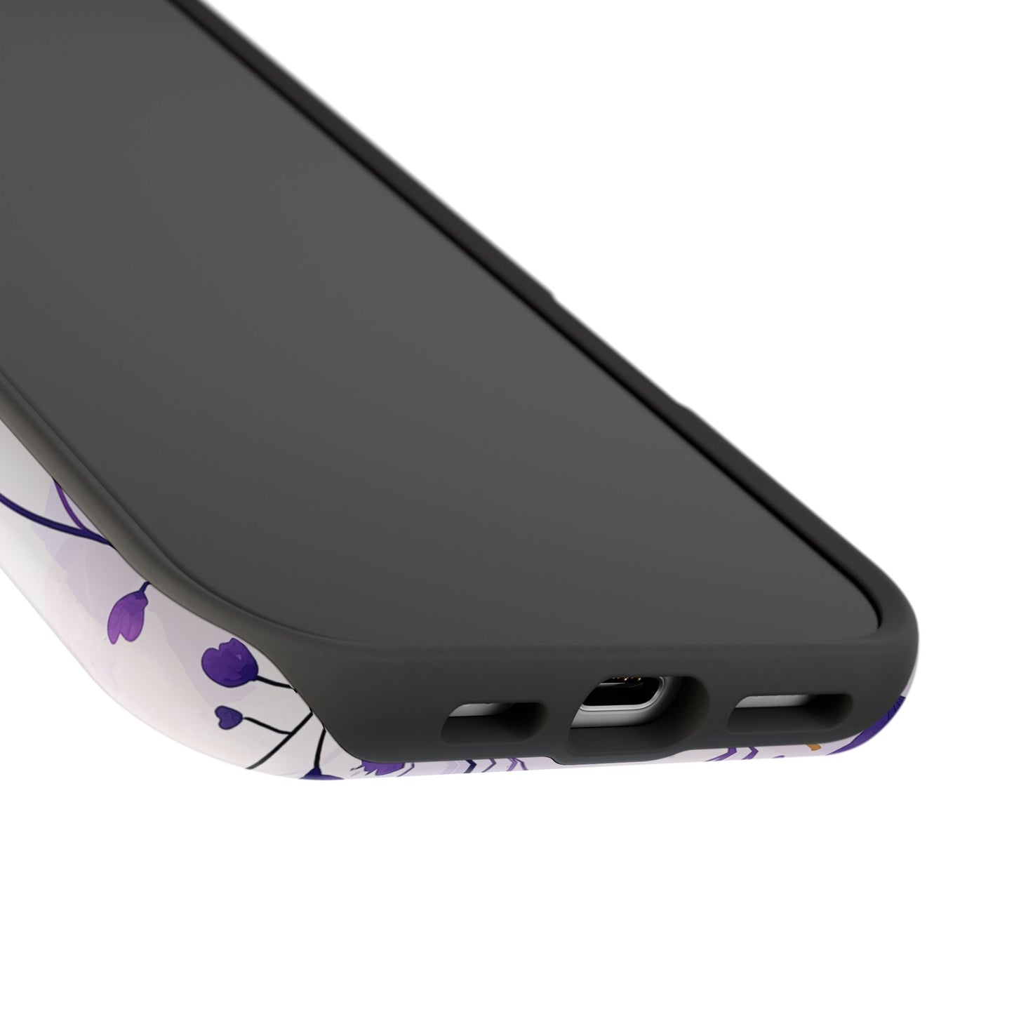 Purple Floral Bliss MagSafe iPhone Case – Delicate Blossom Design