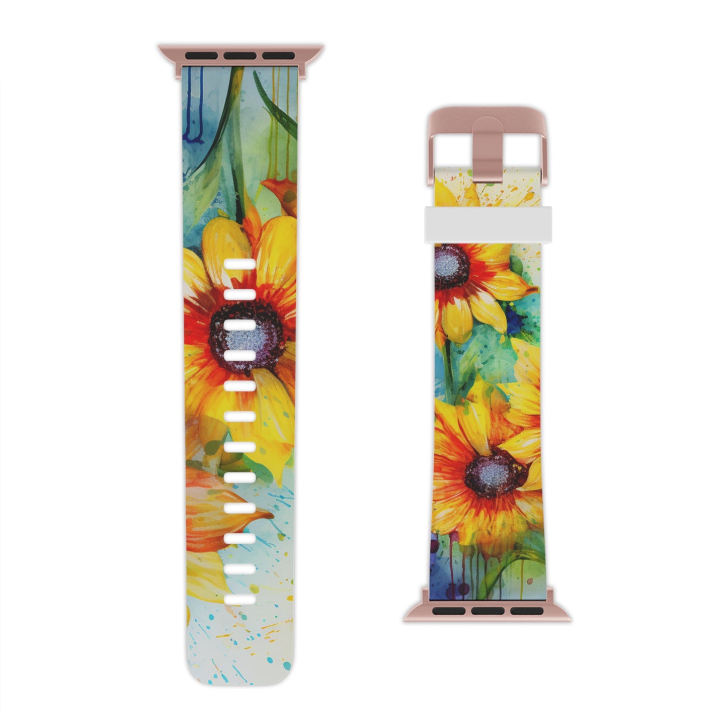 Watercolor Sunflower Splash Apple Watch Band