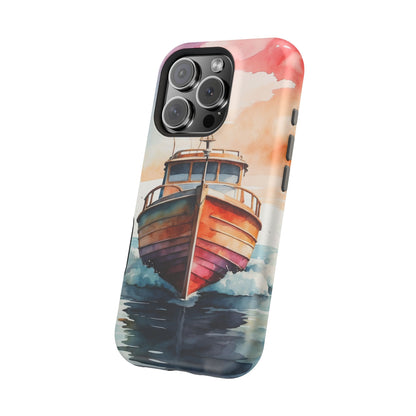 Sunset Sail Watercolor Boat –  MagSafe iPhone Series Case