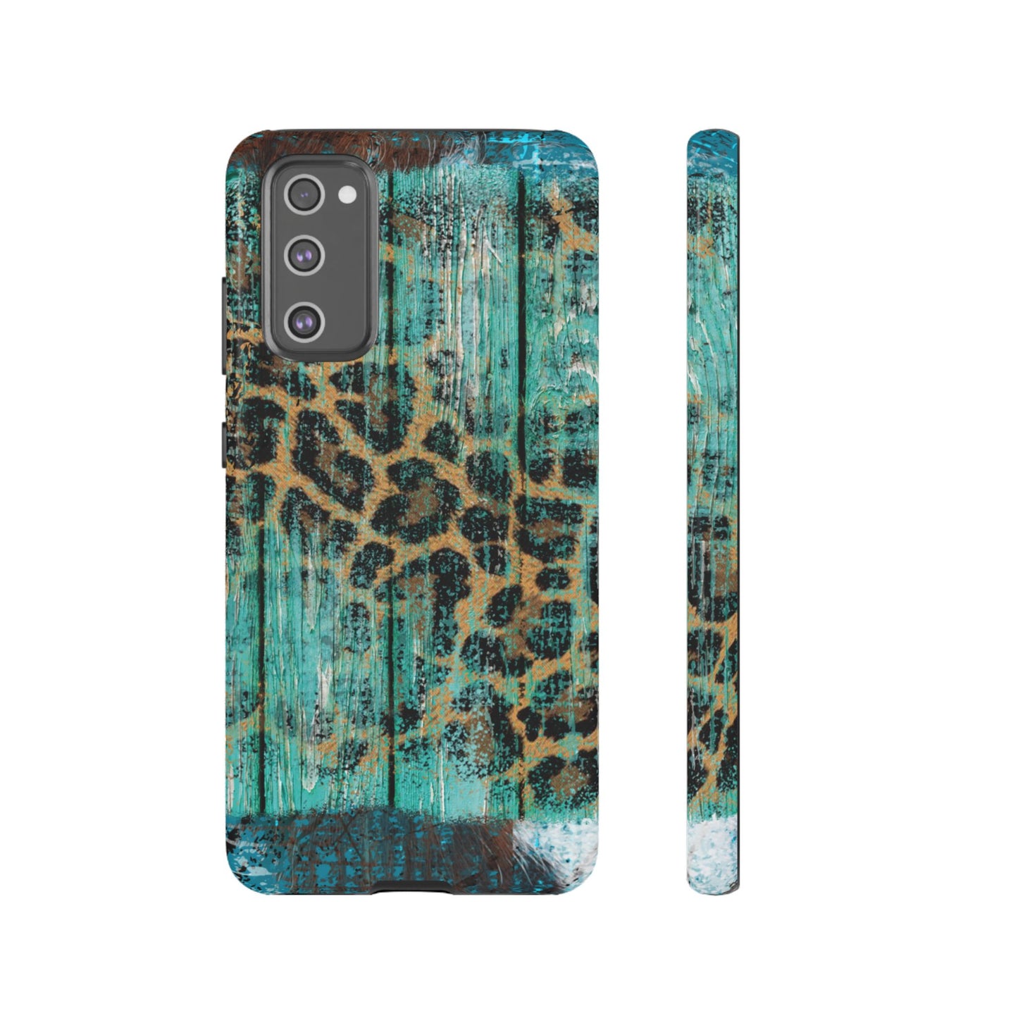 Turquoise Rustic Leopard Wood - Samsung Galaxy Series Case