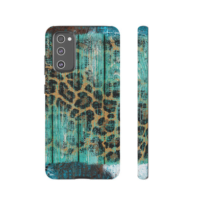 Turquoise Rustic Leopard Wood - Samsung Galaxy Series Case