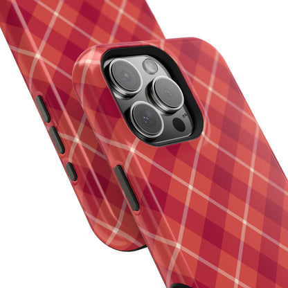 Red Plaid Crisscross – MagSafe iPhone Case