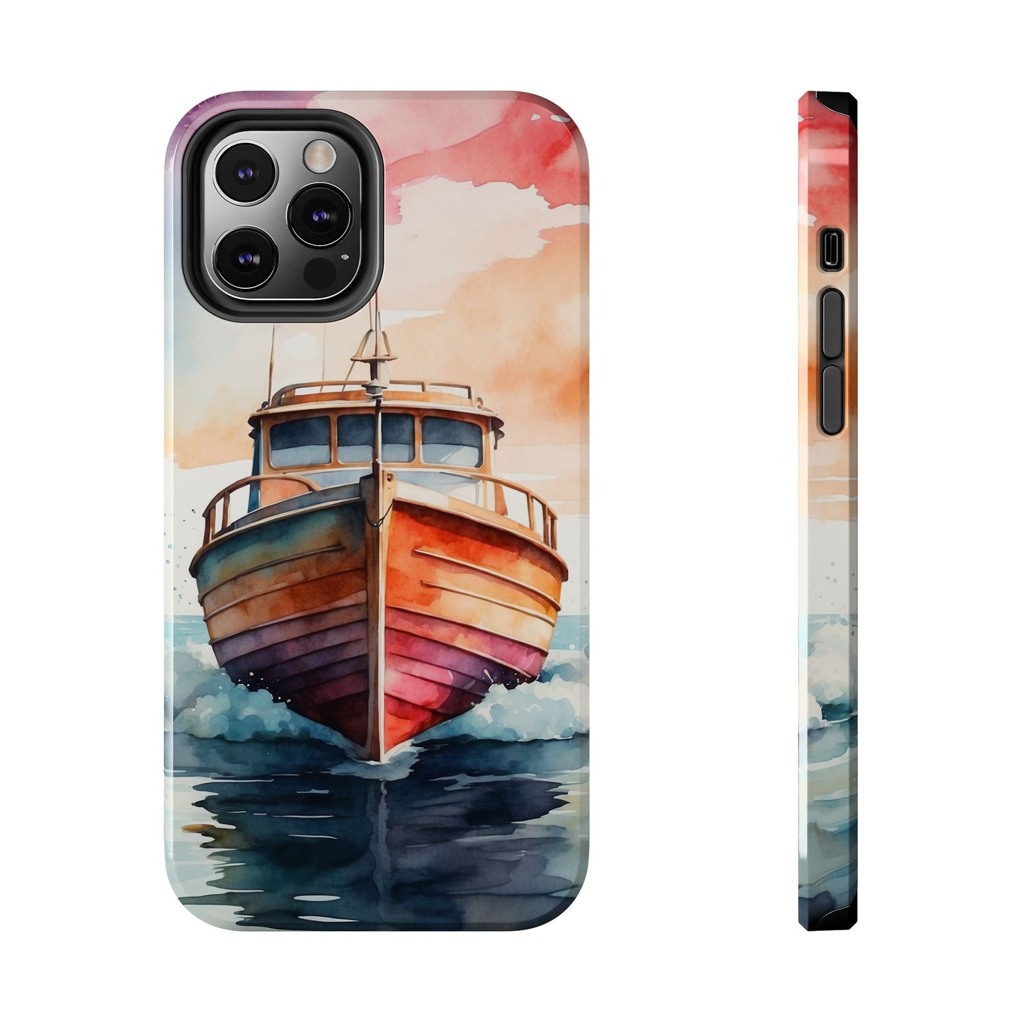 Sunset Sail Watercolor Boat – iPhone Series Case