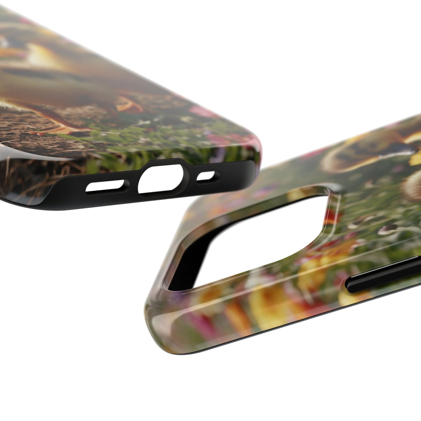 Charming Ducklings in Floral Garden - iPhone Case