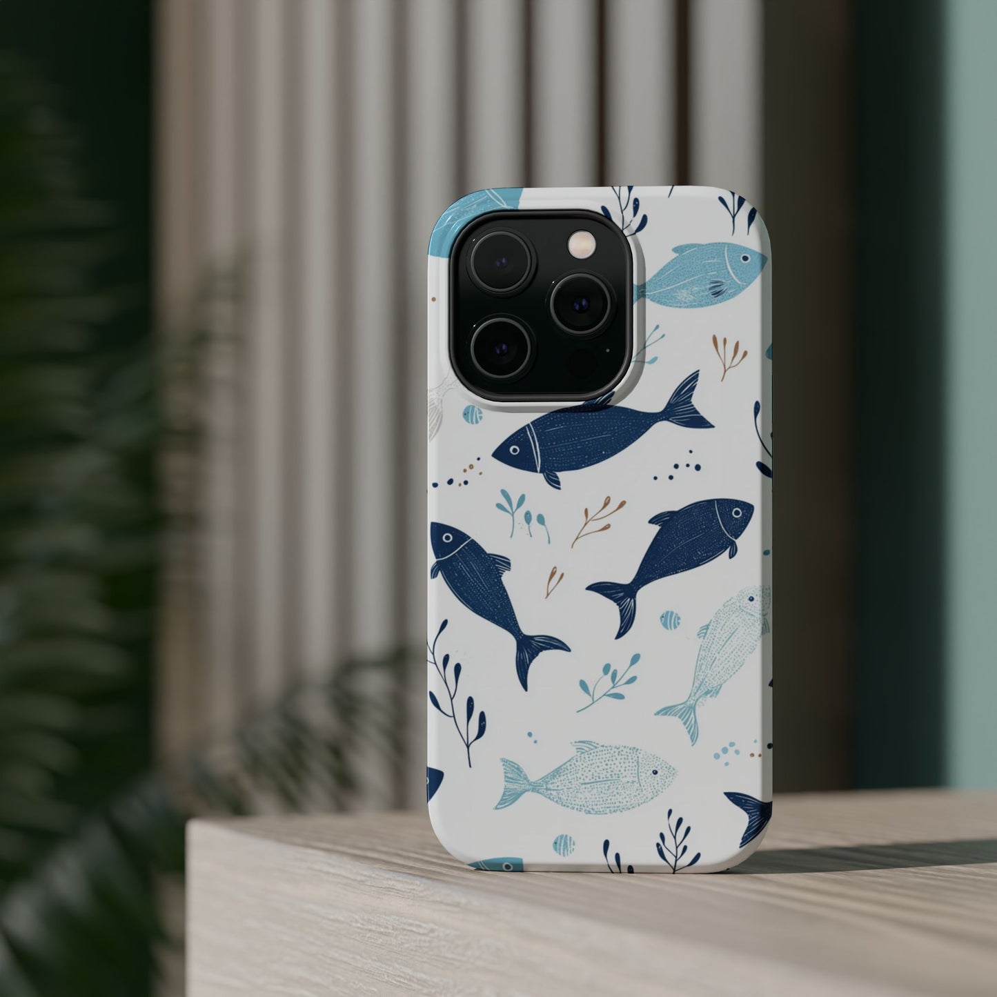 Oceanic Blue Fish Pattern - MagSafe iPhone Series Case