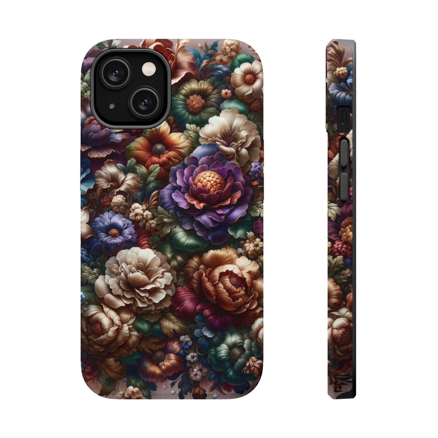 Floral Elegance MagSafe Compatible iPhone Case – Protective Dual-Layer Design with Vibrant Full-Wrap Print