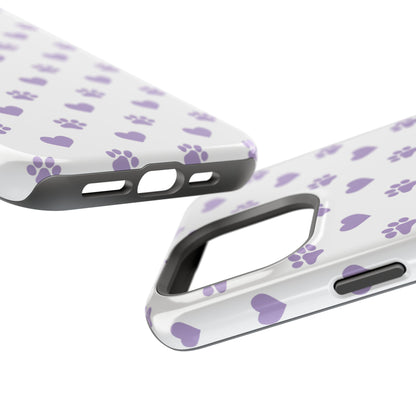 Paw Prints & Hearts – MagSafe iPhone Case with Adorable Pet-Lover Design