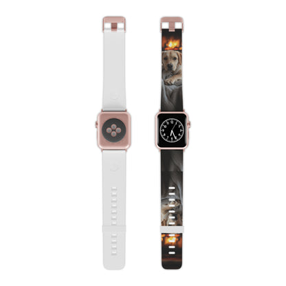 Cozy Labrador by the Fireplace Apple Watch Band