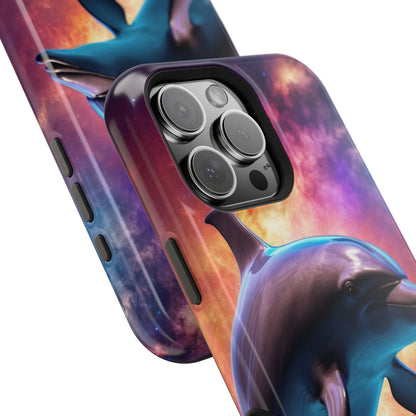 Cosmic Dolphin Galaxy Art - MagSafe-Compatible Case