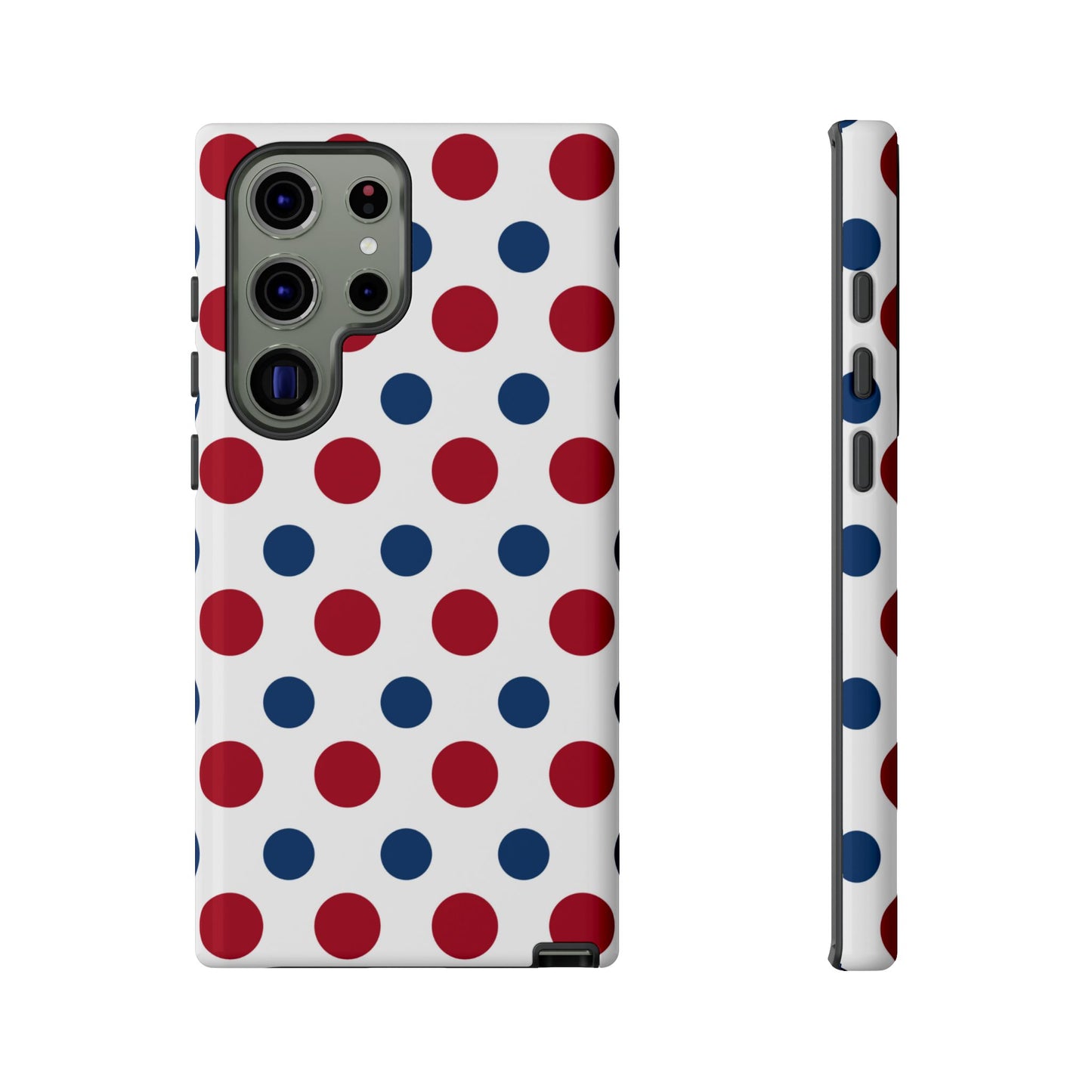 Patriotic Navy, White, and Red Polka Dot Samsung Galaxy Case