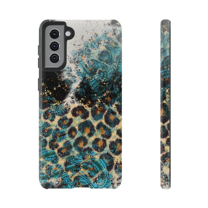 Turquoise Paisley Cowhide Leopard - Samsung Galaxy Series Case