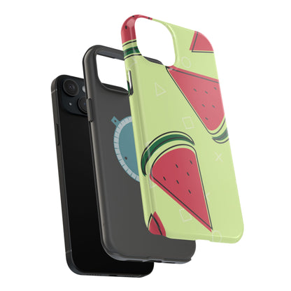 Watermelon Slice MagSafe iPhone Case – Fresh & Fun Design with Retro Geometric Pattern