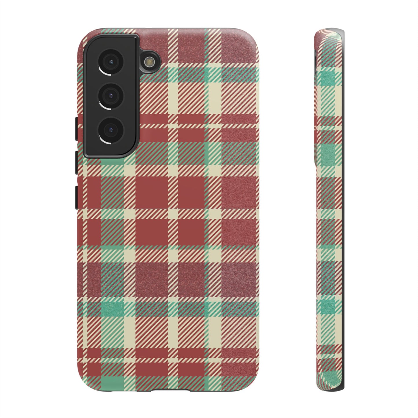 Vintage Plaid in Red & Cream – Samsung Galaxy Case with Timeless Style