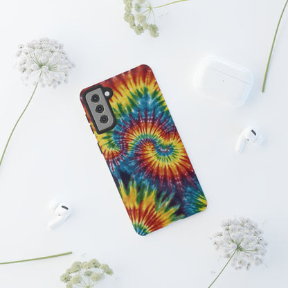 Vibrant Tie-Dye Swirl Samsung Galaxy Case – Retro Rainbow Design