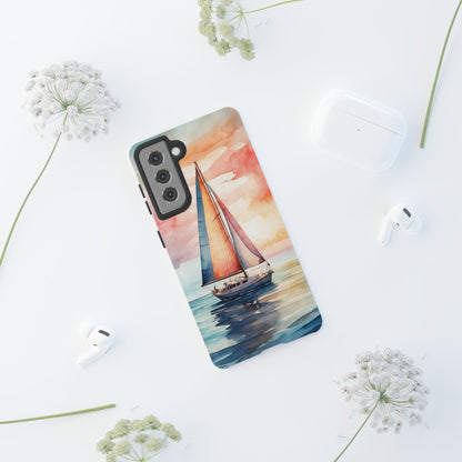 Sailboat Sunset Samsung Galaxy Case – Vibrant Watercolor Design