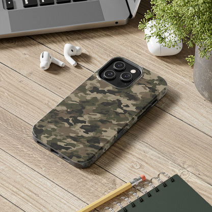 Classic Light Brown Camouflage – Durable iPhone Case with Timeless Design