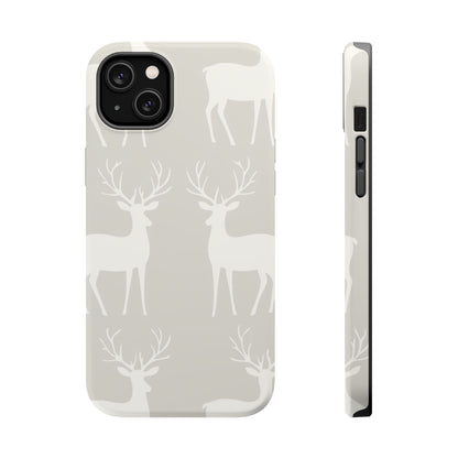 Elegant White Reindeer Pattern – MagSafe iPhone Series Case