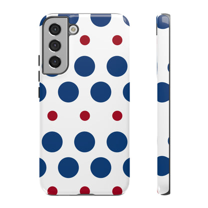 Bold Navy & Red Polka Dot Pattern – Samsung Galaxy Case