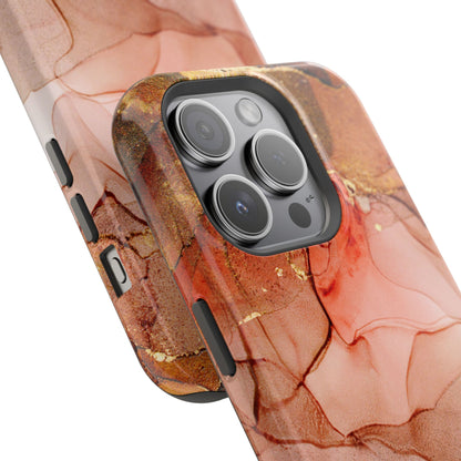 Ruby Red Marble MagSafe Case - Bold Red with Gold Veining for iPhone MagSafe Models