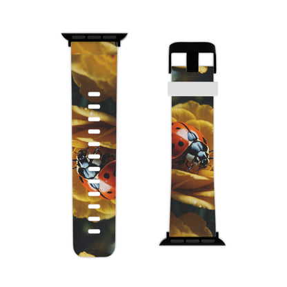 Ladybug on Yellow Petals Apple Watch Band