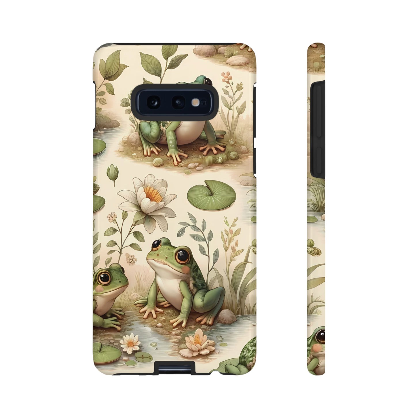 Cute Frogs Phone Case - Pond Pals Frolic - Charming Frog Lily Pad Phone Case for iPhone, Google & Samsung! Great Gift For Any Frog Lover!