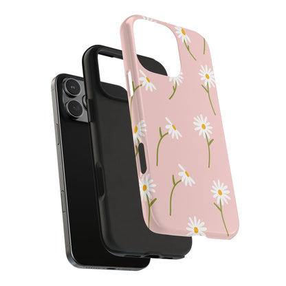 Daisy Delight Tough iPhone Case – Cute Floral Design with Dual-Layer Protection