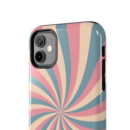 Vintage Pastel Swirl iPhone Case – Dual-Layer Protection with 70s-Inspired Design