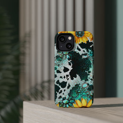 Boho Turquoise Sunflower Lace - MagSafe iPhone Series Case