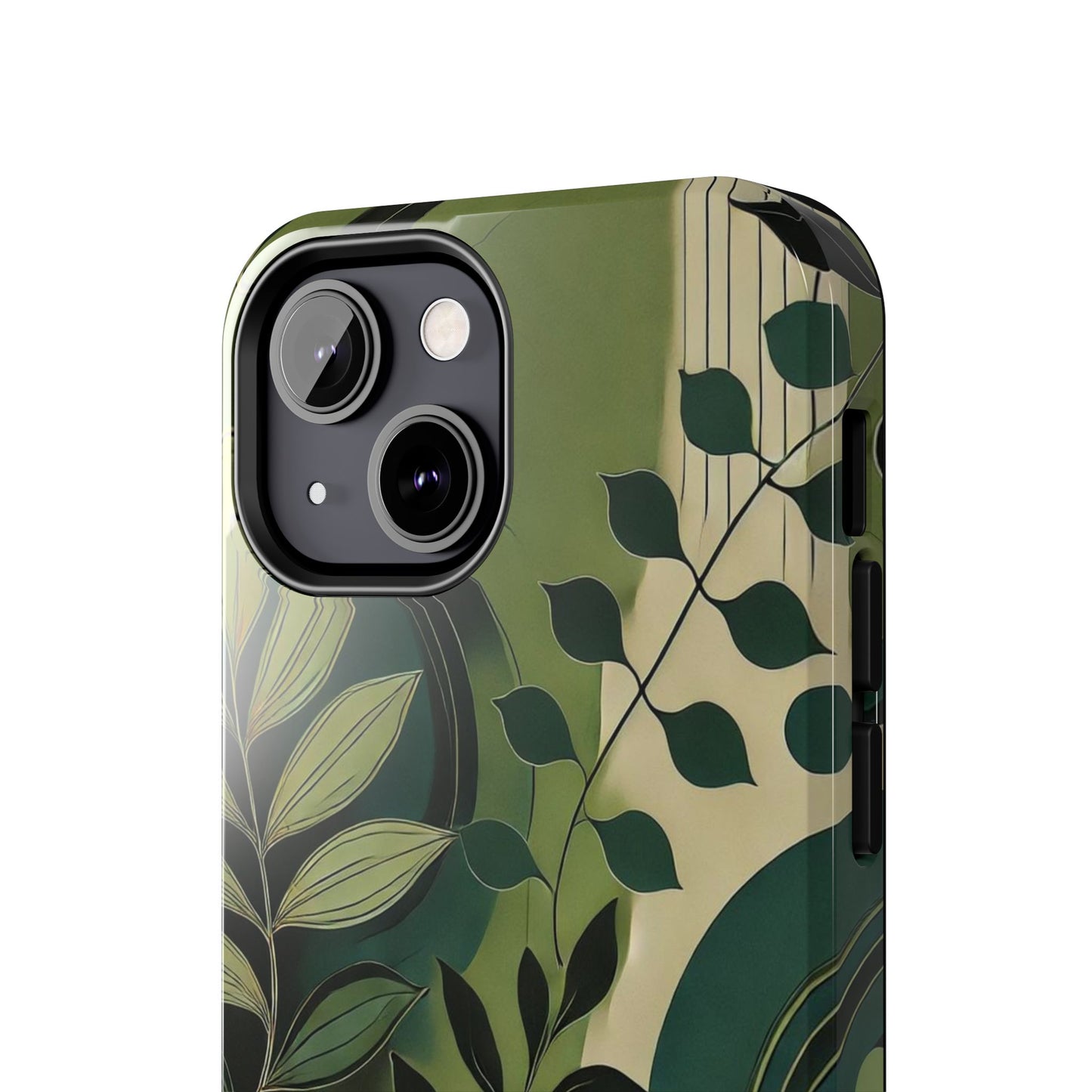 Abstract Green Leaves iPhone Case - Nature-Inspired Protective Cover